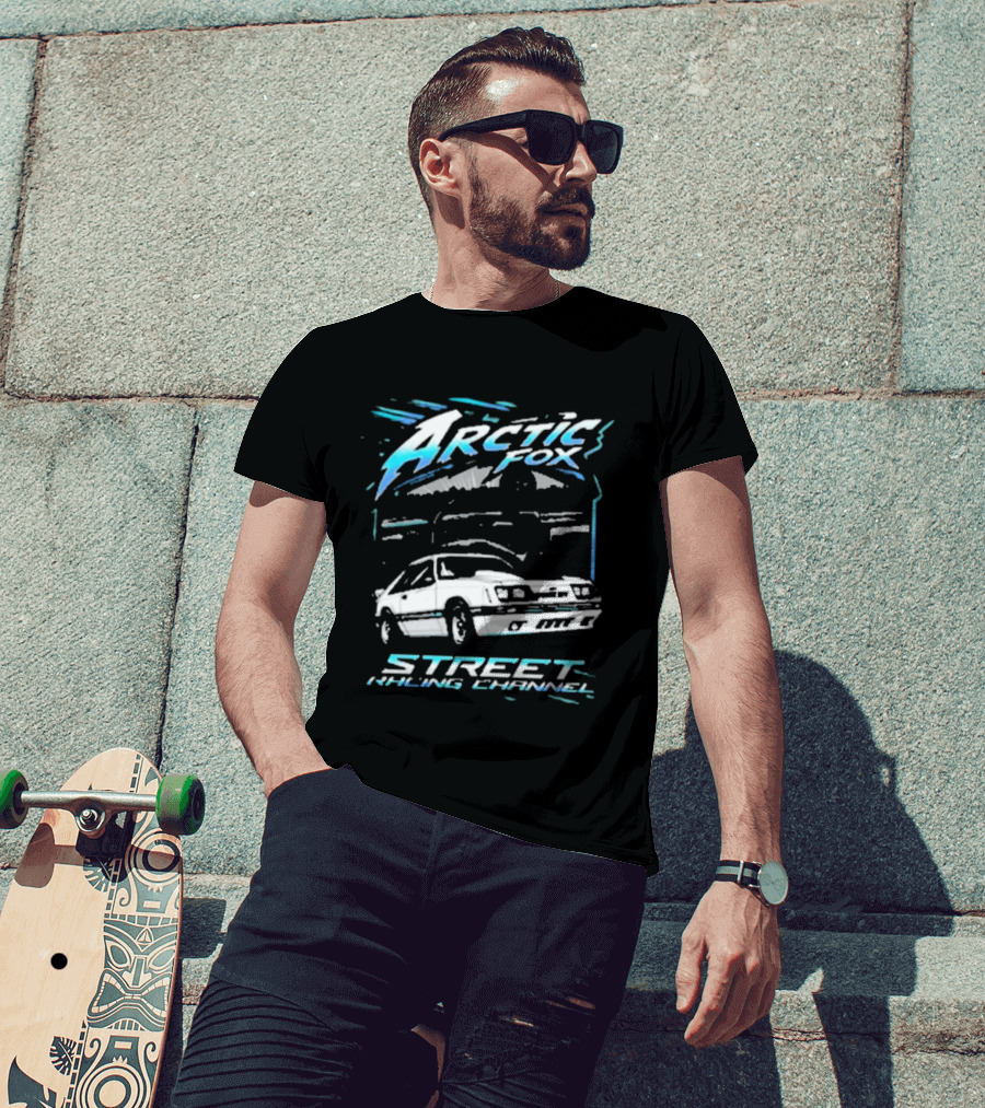 Arctic Fox Street Racing Channel Classic Car Enthusiasts T-Shirt