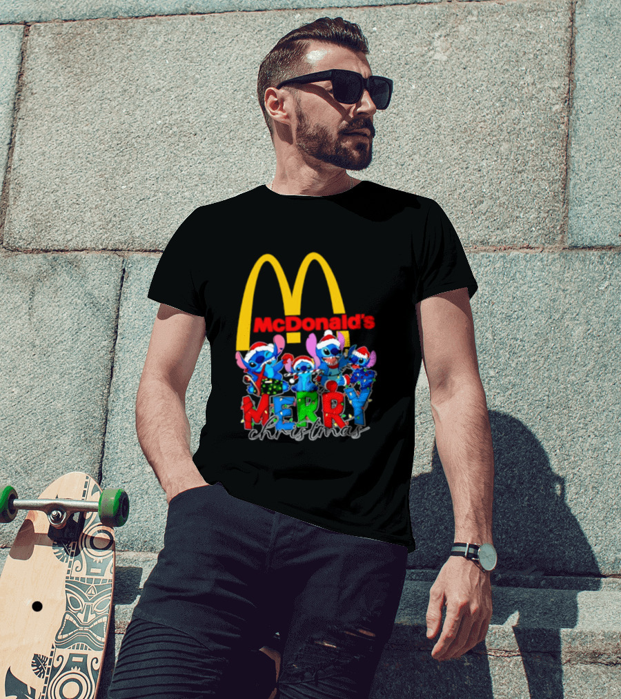 McDonald's Stitch Merry Christmas 2025 T-Shirt