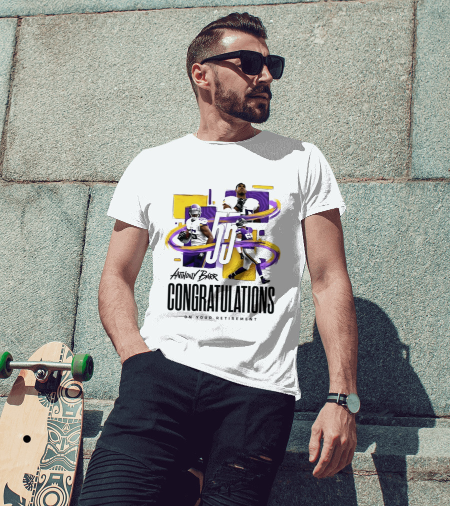 Anthony Barr 55 Minnesota Vikings Congratulations On Your Retirement T-Shirt