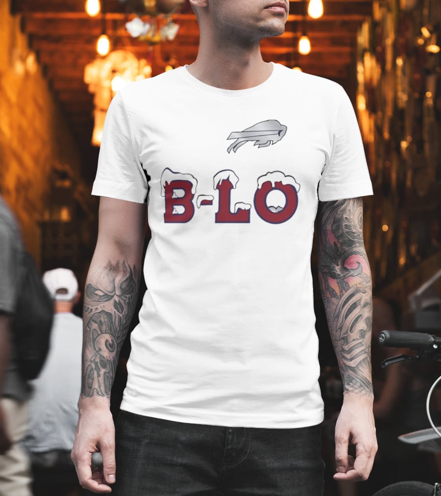 B LO Buffalo Bills Snowy Logo NFL Team T-Shirt