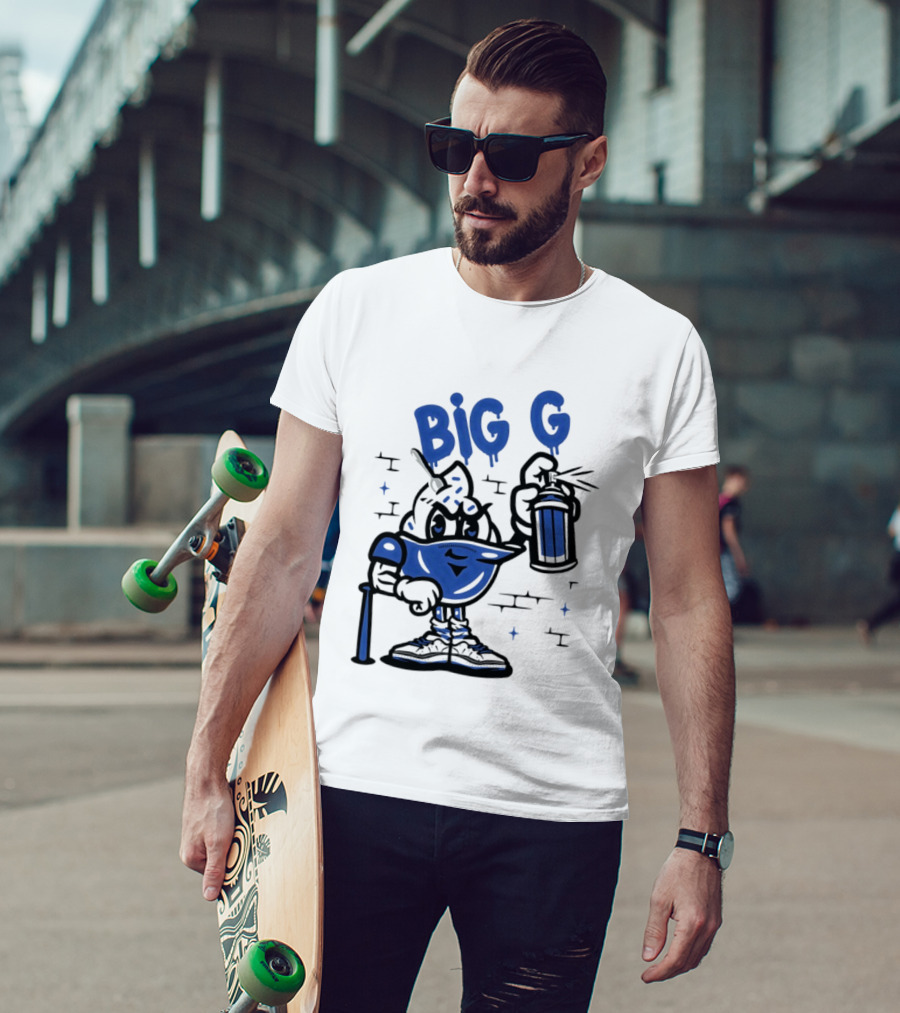 Big G New York Yankees Graffiti Street Art Character Spray Can T-Shirt