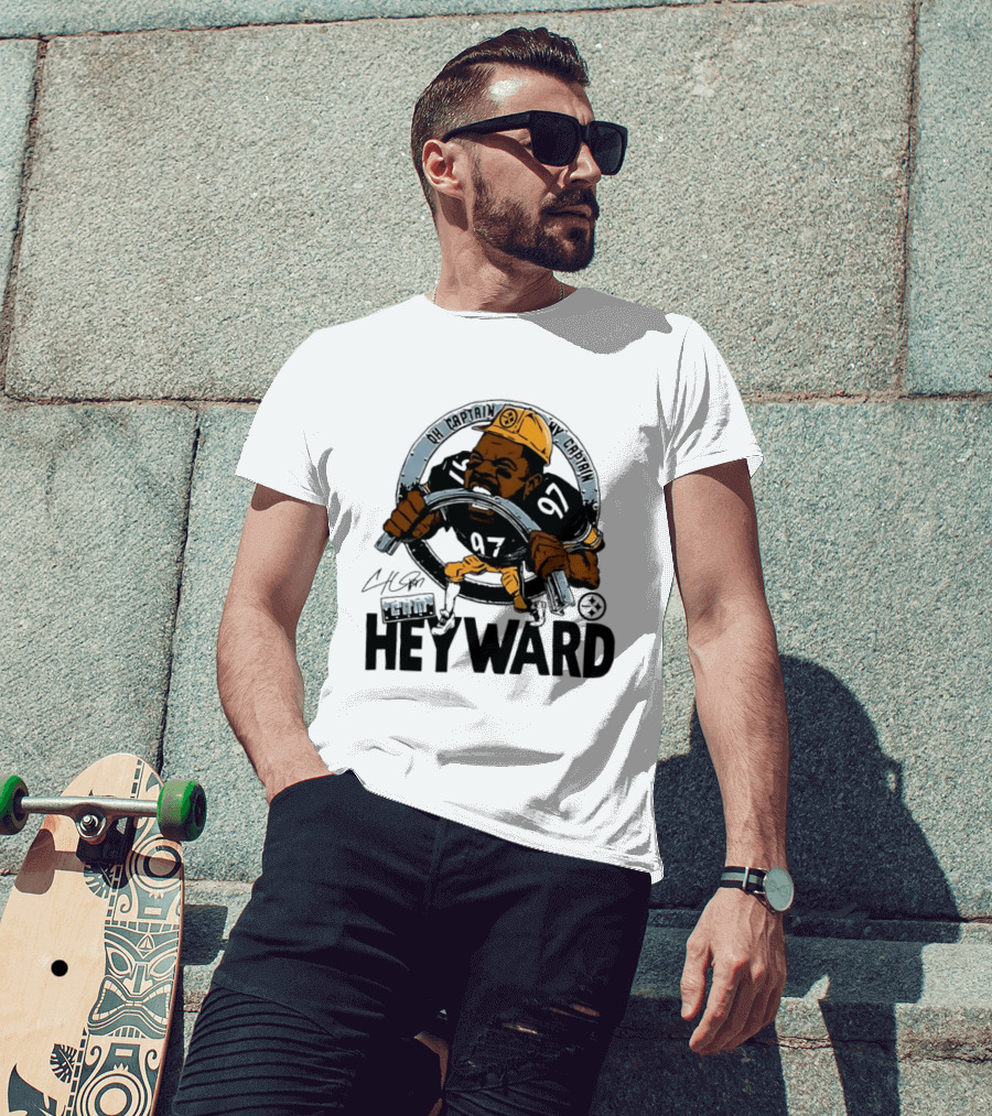 Pittsburgh Steelers Captain Cam Heyward Caricature NFL Number 97 T-Shirt