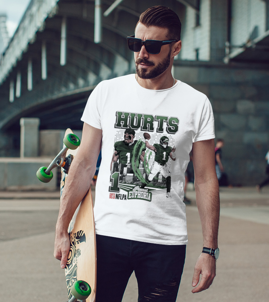 Jalen Hurts 1 Euphoria Philadelphia Eagles Player Collage T-Shirt
