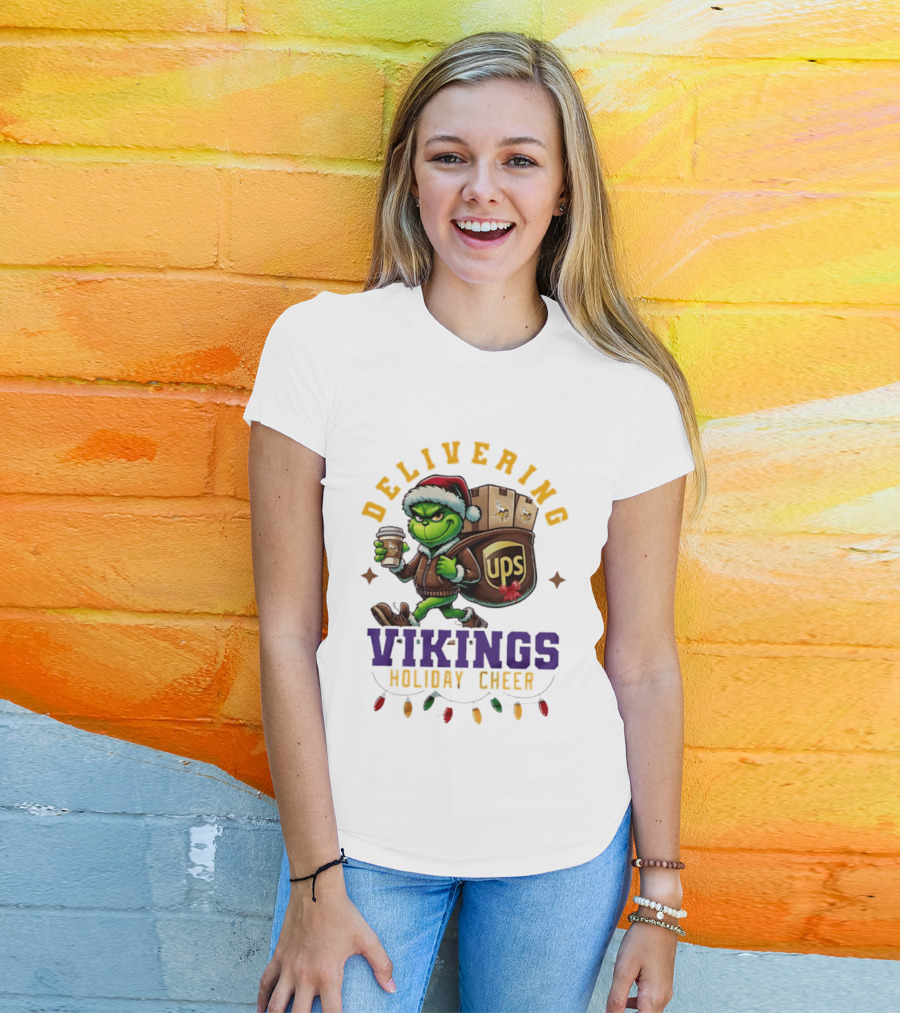 Delivering Vikings Holiday Cheer Grinch UPS Christmas T-Shirt