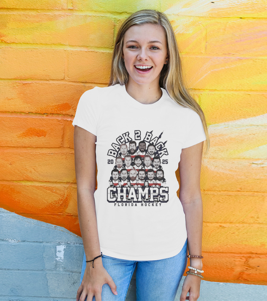 Florida Panthers Back 2 Back Champs 2025 Hockey T-Shirt