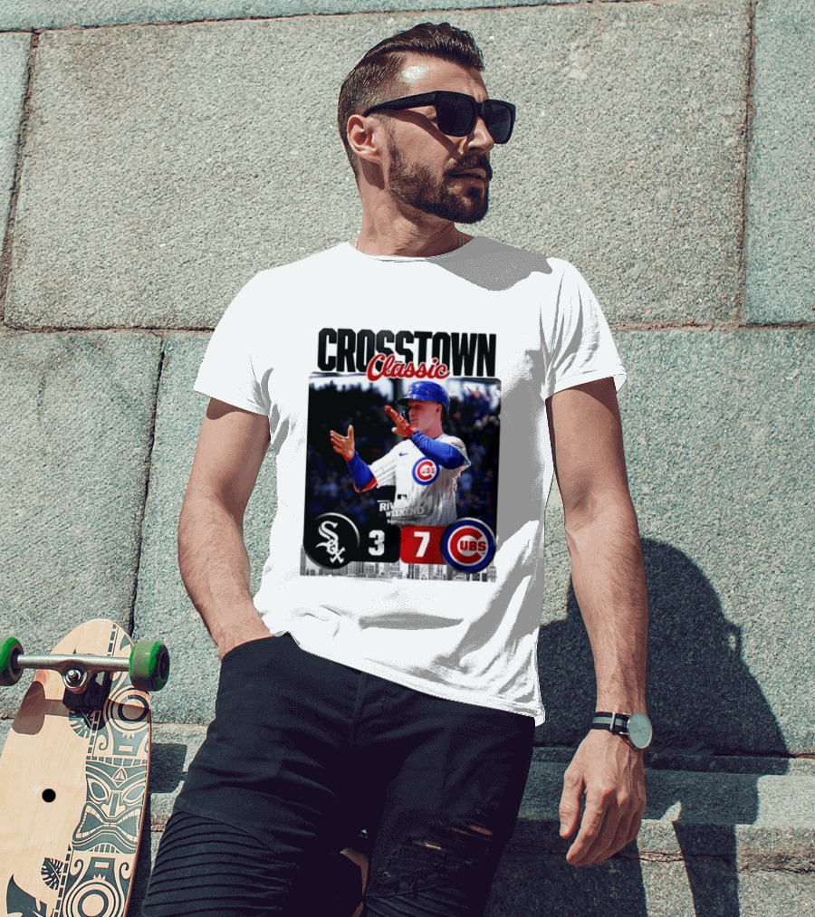 Crosstown Classic Cubs Victory Over White Sox 7 3 Pete Crow Armstrong MLB Rival Weekend T-Shirt