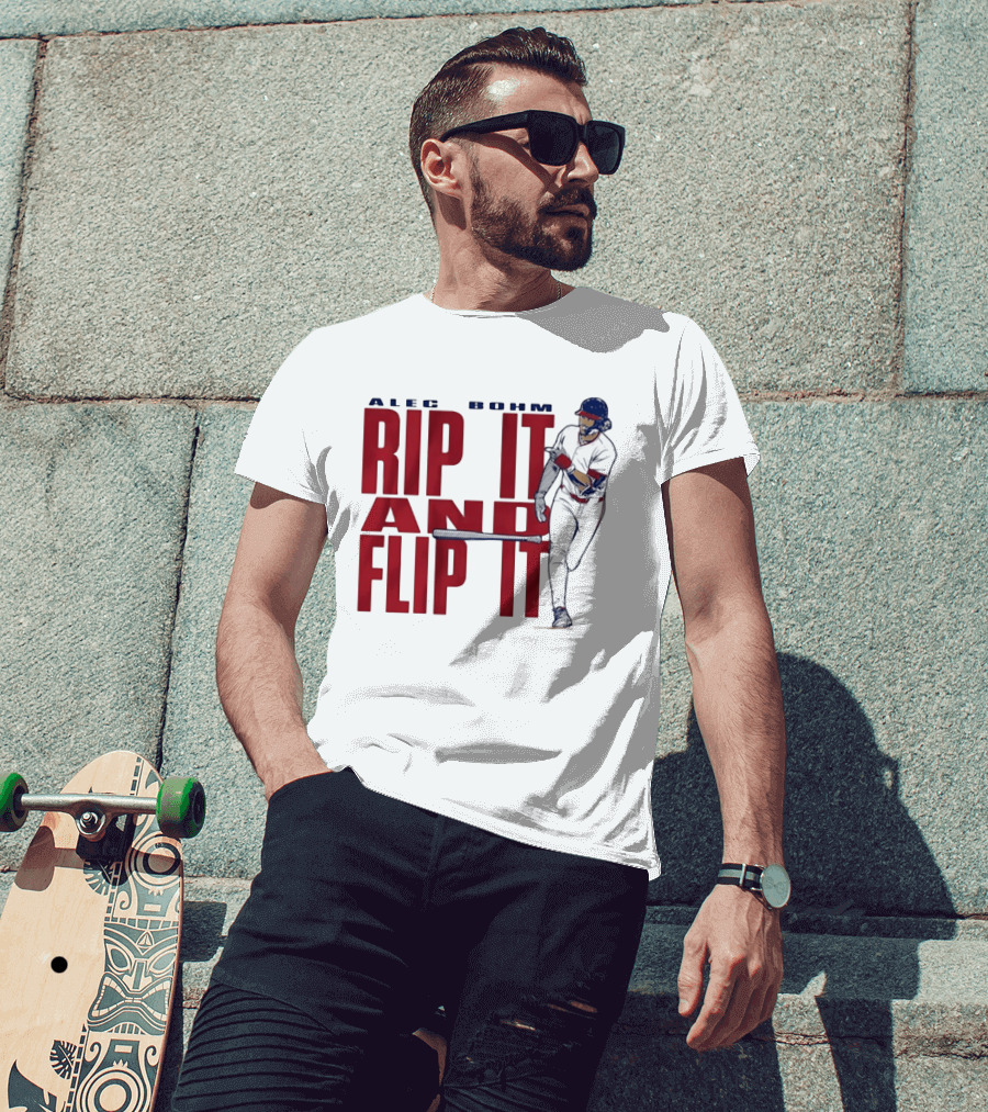Philadelphia Phillies Alec Bohm Rip It And Flip It Baseball Player T-Shirt