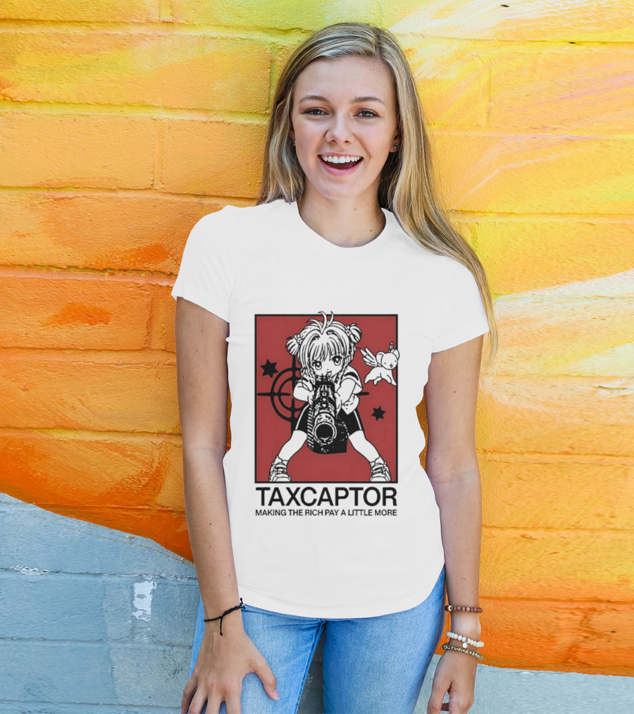 Sakura Cardcaptor Taxcaptor Making The Rich Pay A Little More Bold Anime Mashup T-Shirt