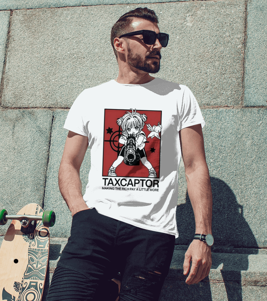 Sakura Cardcaptor Taxcaptor Making The Rich Pay A Little More Bold Anime Mashup T-Shirt