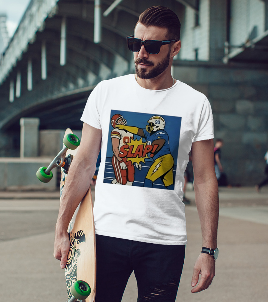 SLAP Teair Tart Hits Travis Kelce Helmets Chargers Chiefs Football T-Shirt
