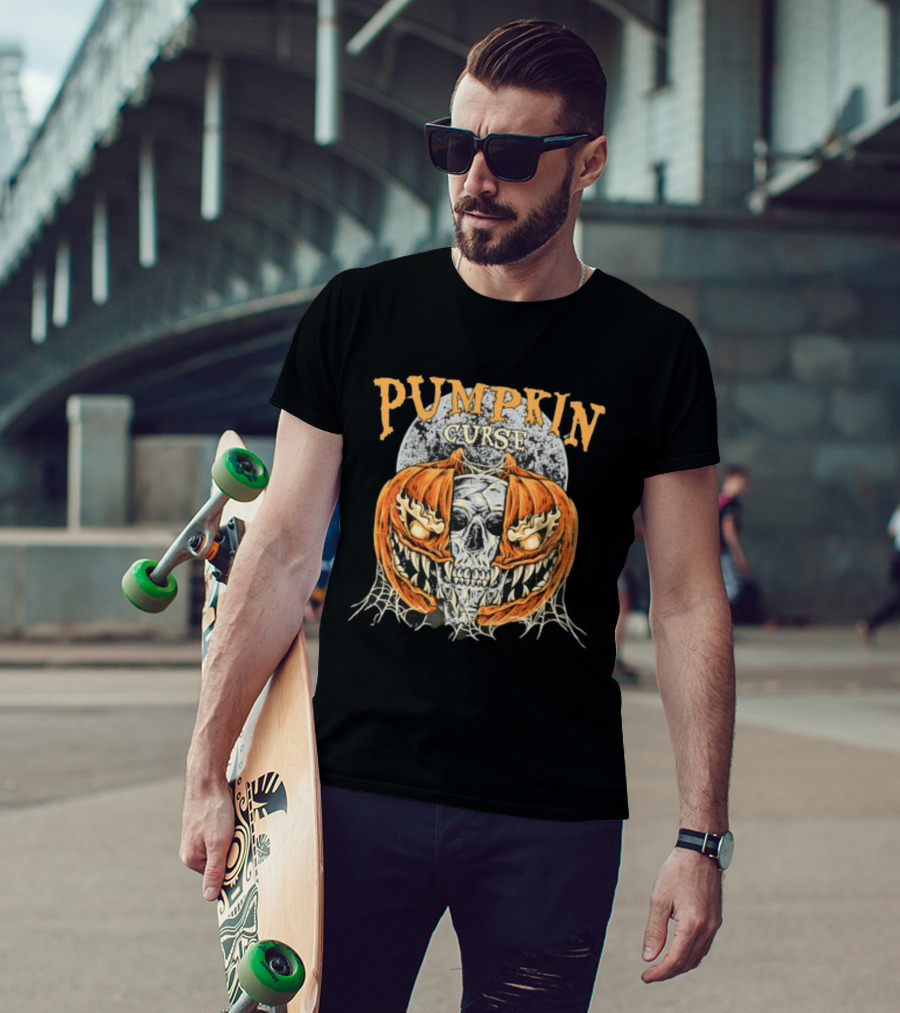 Pumpkin Curse Halloween Skull Horror Spooky T-Shirt