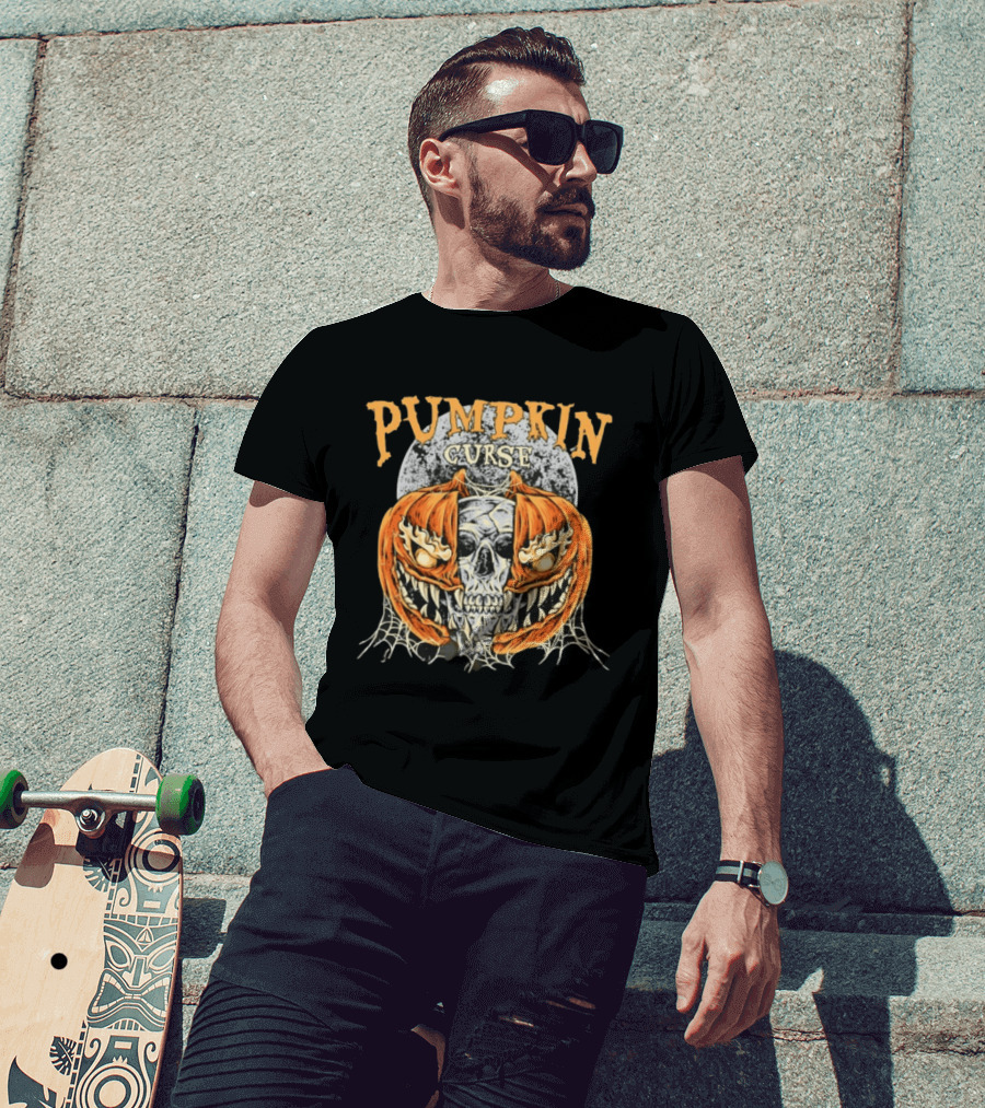 Pumpkin Curse Halloween Skull Horror Spooky T-Shirt