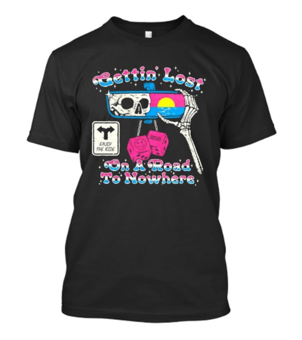 Gettin' Lost On A Road To Nowhere Skeleton Sunset Boss Dog Dept T-Shirt