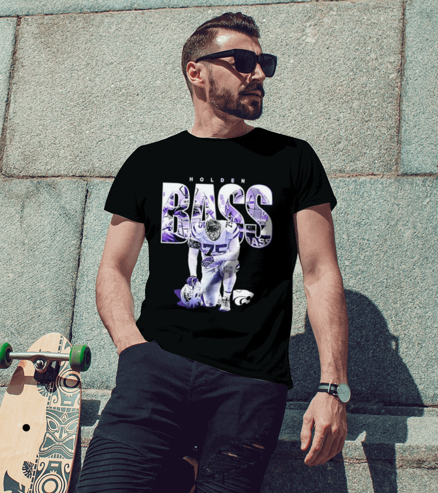 Holden Bass 75 Kansas State NCAA Football Stamped Show Respect T-Shirt
