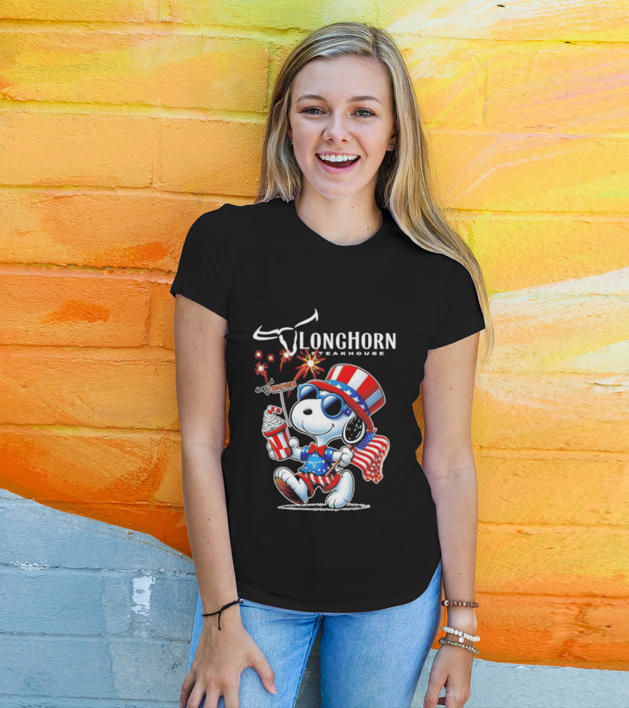 Snoopy Longhorn Steakhouse USA 1776 2026 250th Anniversary Celebration T-Shirt