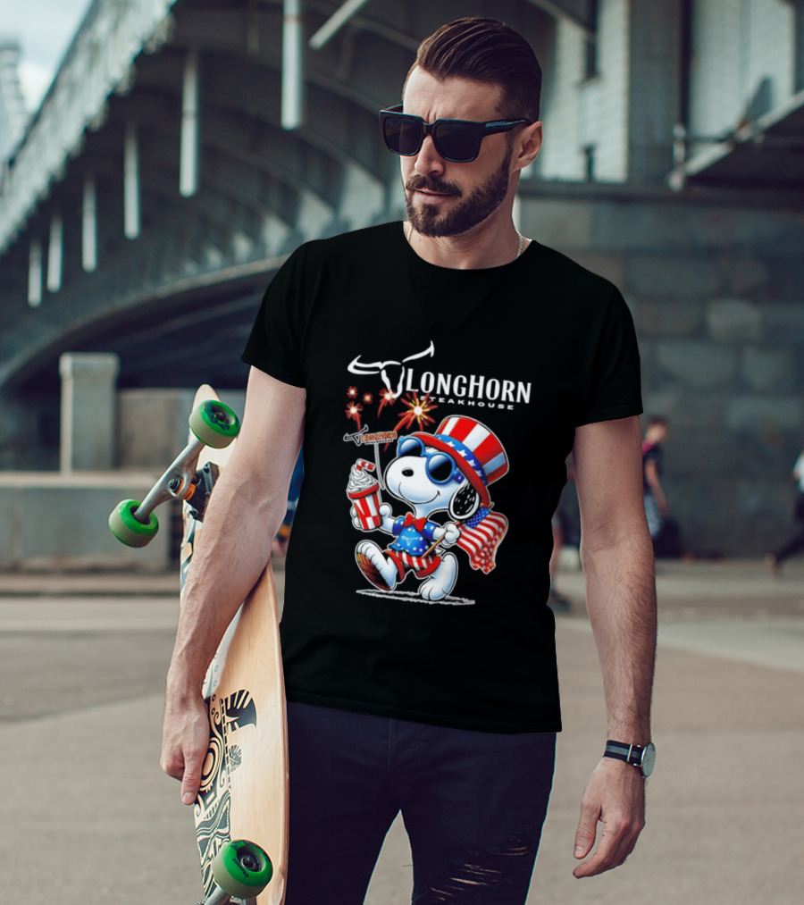 Snoopy Longhorn Steakhouse USA 1776 2026 250th Anniversary Celebration T-Shirt