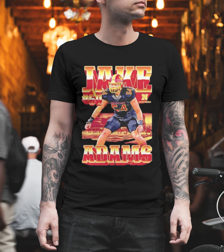 Jake Adams 54 Northern State University NCAA Football Player Number T-Shirt