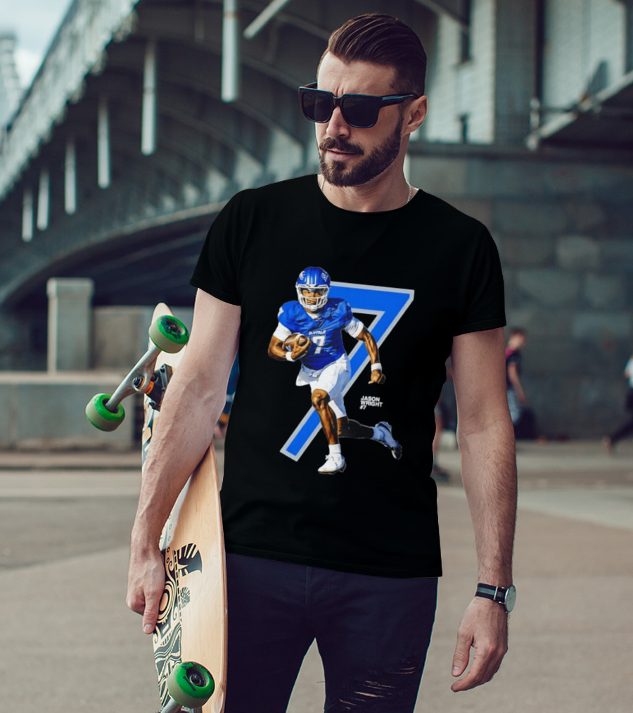 Buffalo Bulls Quarterback Jason Wright Number 7 NCAA Football Star Player T-Shirt