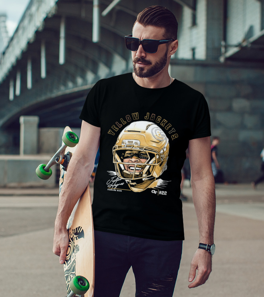 Georgia Tech Yellow Jackets Justice Haynes Running Back 22 Football T-Shirt