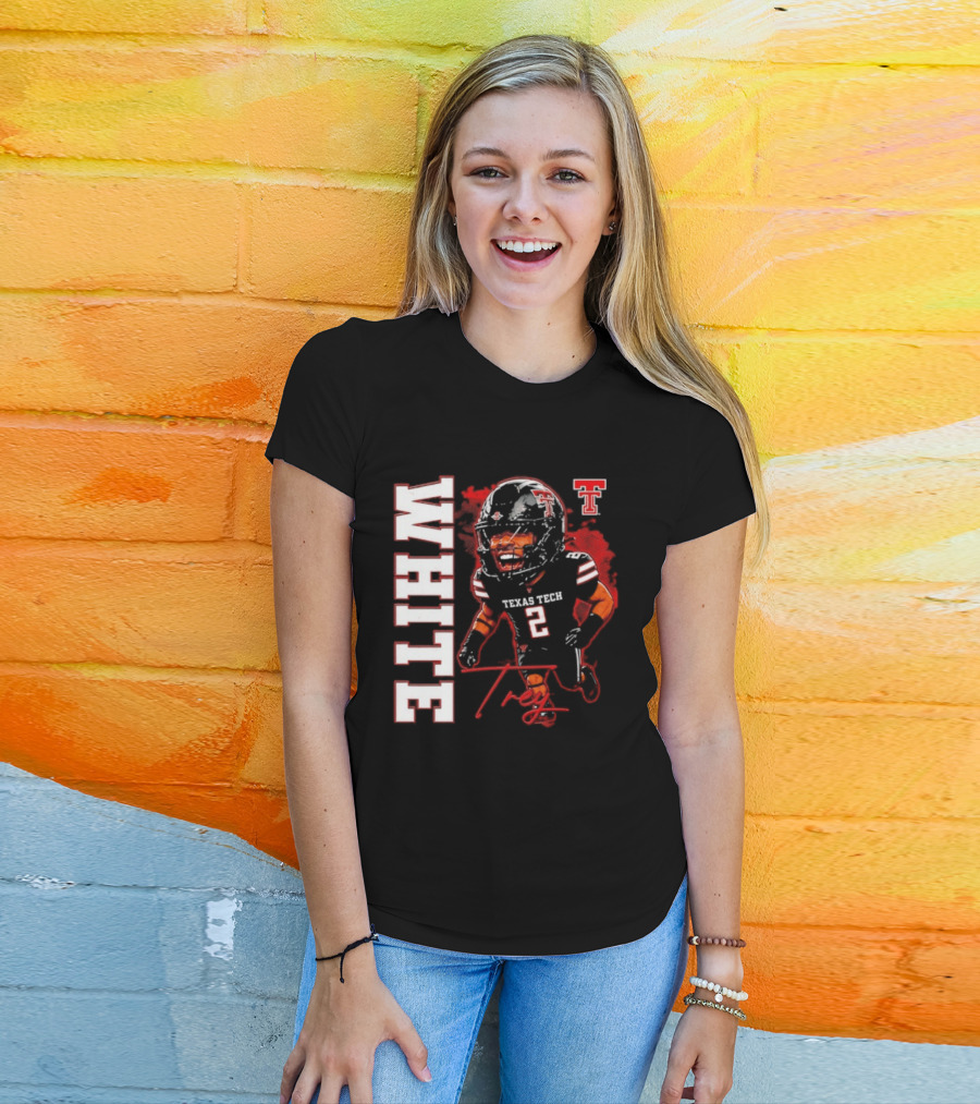 Texas Tech Red Raiders Trey White 2 NCAA Football Caricature T-Shirt