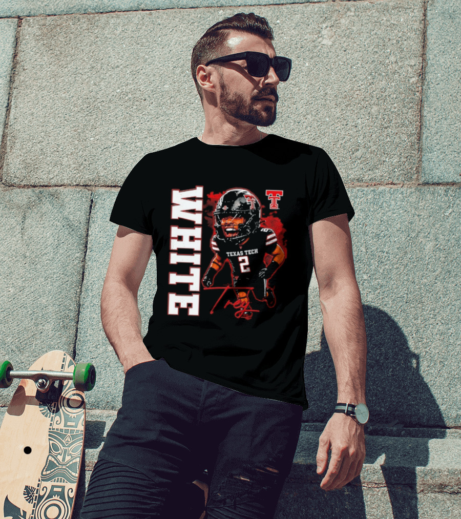 Texas Tech Red Raiders Trey White 2 NCAA Football Caricature T-Shirt
