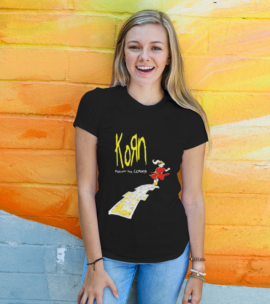 Korn Follow The Leader Nu Metal Band Hopscotch Cover T-Shirt