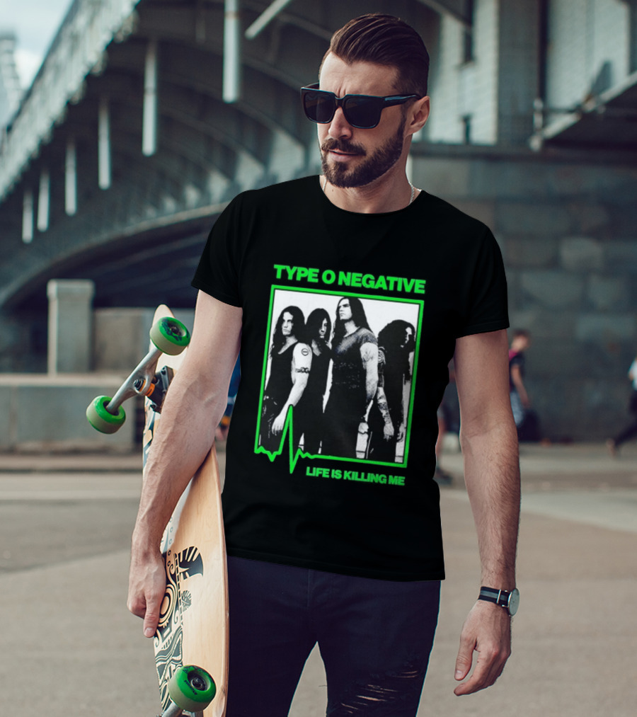 Type O Negative Life Is Killing Me Band Photo Peter Steele T-Shirt