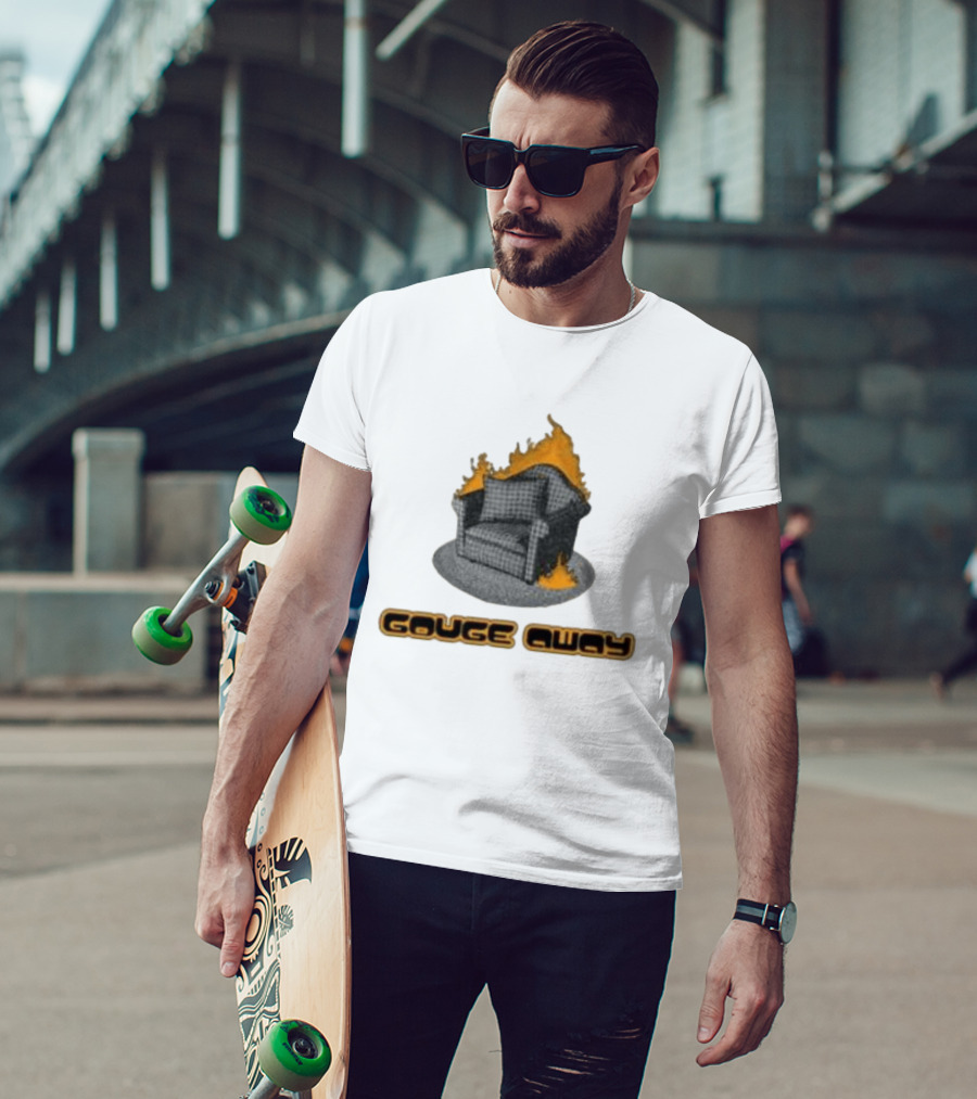 Pillowhead Shop Gouge Away Chair On Fire Ringer T-Shirt