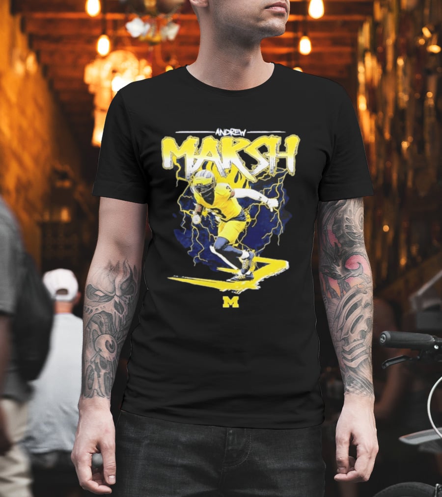 Andrew Marsh 3 Michigan Wolverines Football Player NCAA T-Shirt
