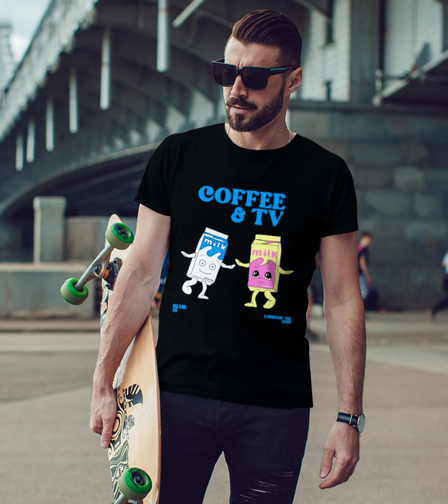 Blur Coffee & TV Milk Cartons 13 London UK 1999 Britpop T-Shirt
