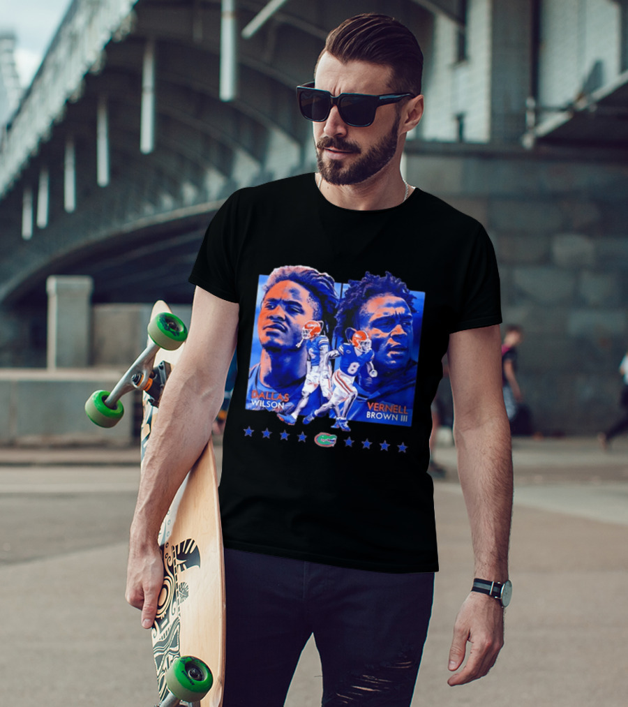 Dallas Wilson Vernell Brown III Florida Gators NCAA Football Player Portraits T-Shirt