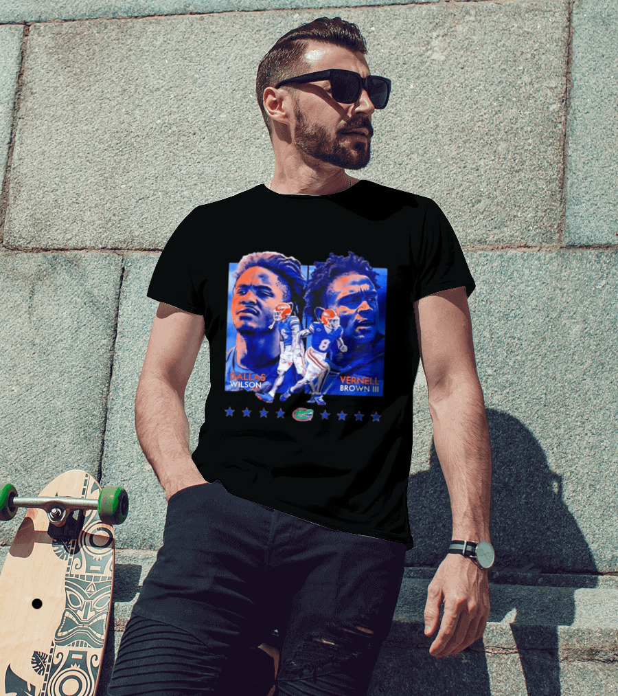 Dallas Wilson Vernell Brown III Florida Gators NCAA Football Player Portraits T-Shirt