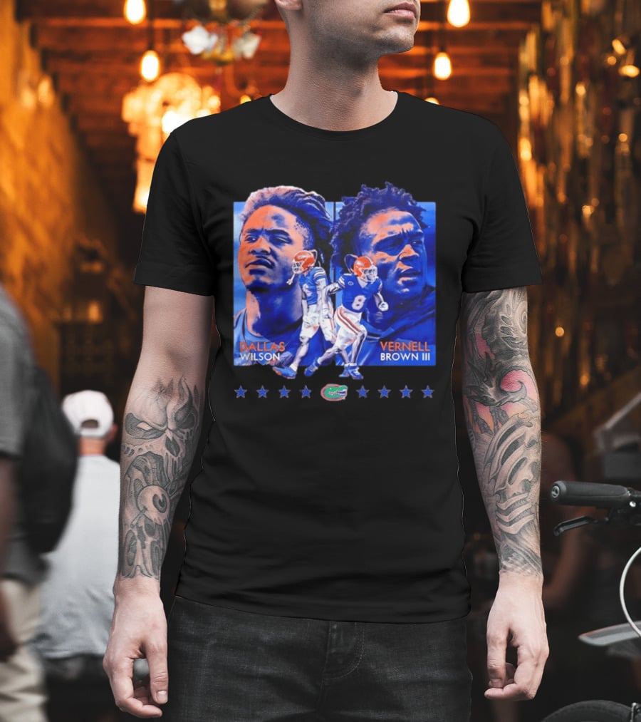 Dallas Wilson Vernell Brown III Florida Gators NCAA Football Player Portraits T-Shirt