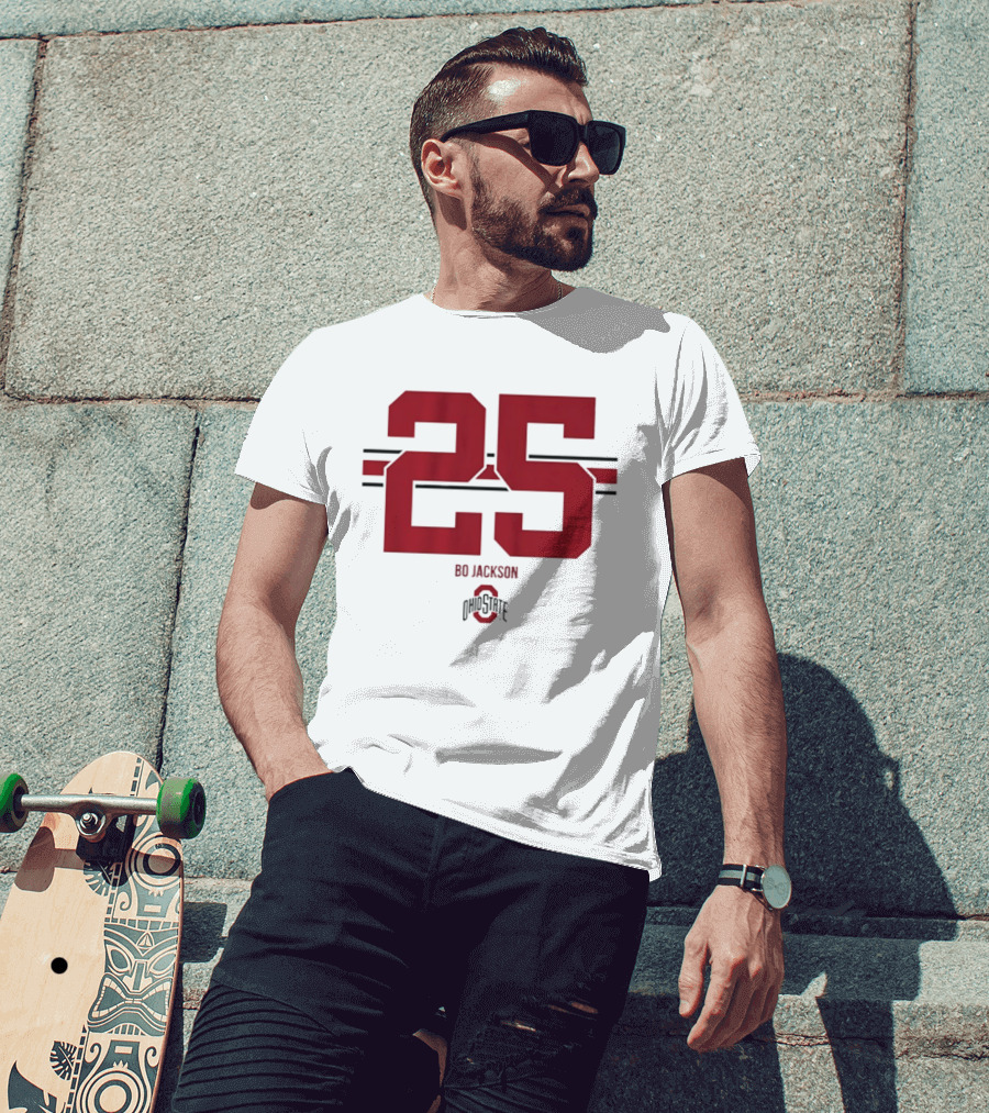 Bo Jackson 25 Ohio State Buckeyes NCAA Football T-Shirt
