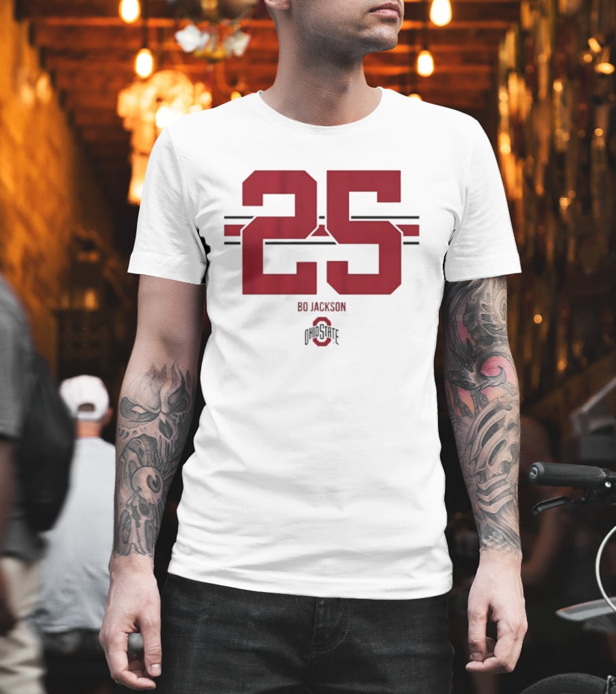 Bo Jackson 25 Ohio State Buckeyes NCAA Football T-Shirt