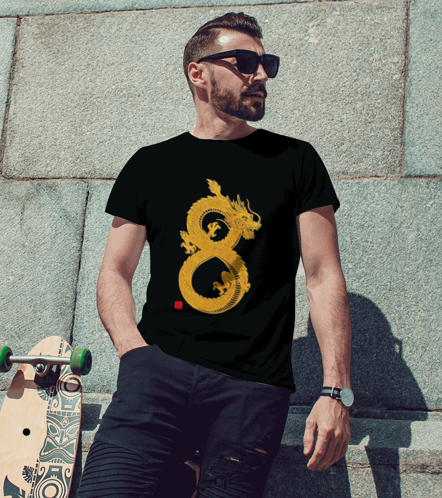 Infinity Dragon Of Fortune Mythical Serpent Symbol Asian Lore T-Shirt