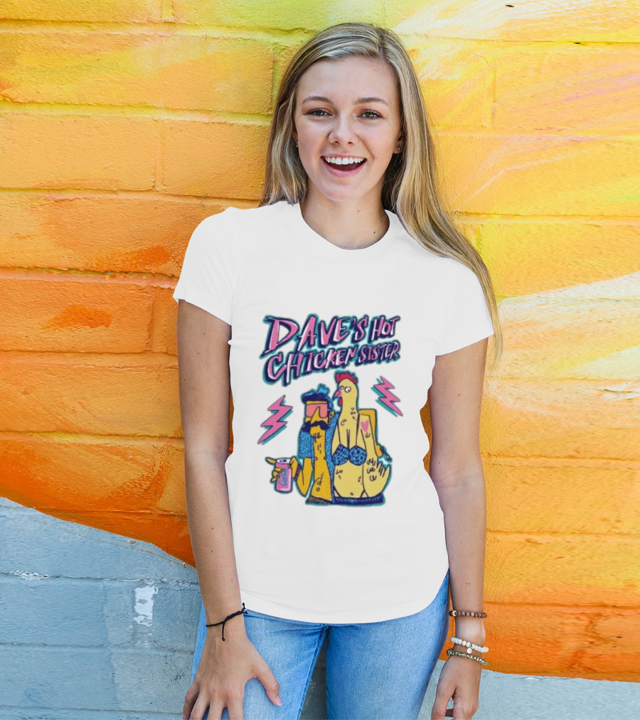 Dave's Hot Chicken Sister Cartoon T-Shirt