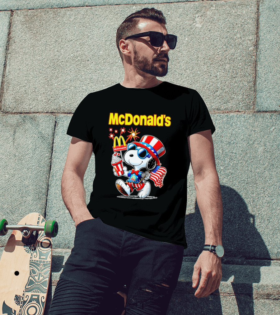 Snoopy McDonald's American Celebration 1776 2026 250th Anniversary Patriotic T-Shirt