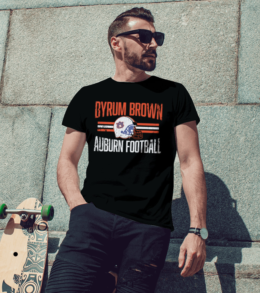 Byrum Brown Auburn Football NCAA Tigers Helmet Hero T-Shirt
