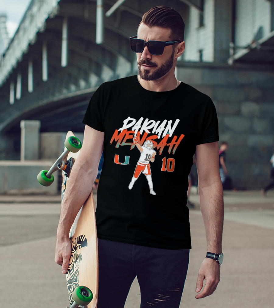 Darian Mensah 10 Miami Hurricanes NCAA Football Player Pose U T-Shirt