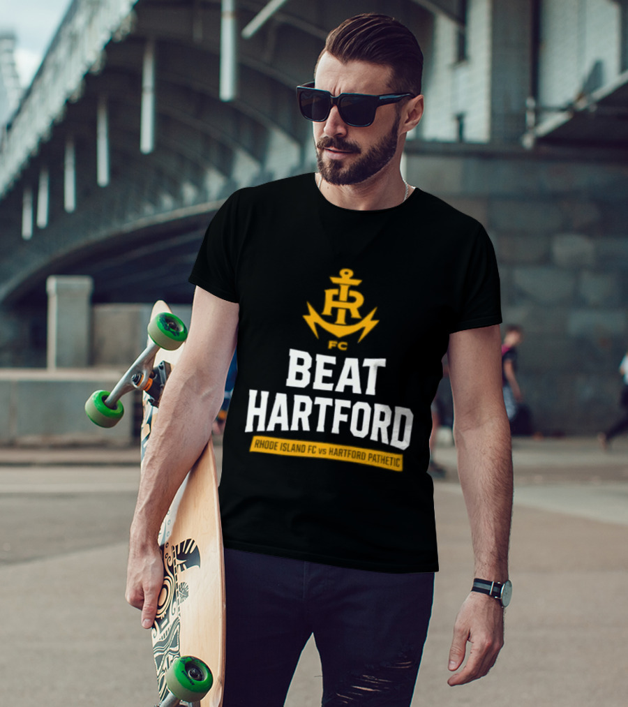 Rhode Island FC Beat Hartford Anchor Icon Above T-Shirt