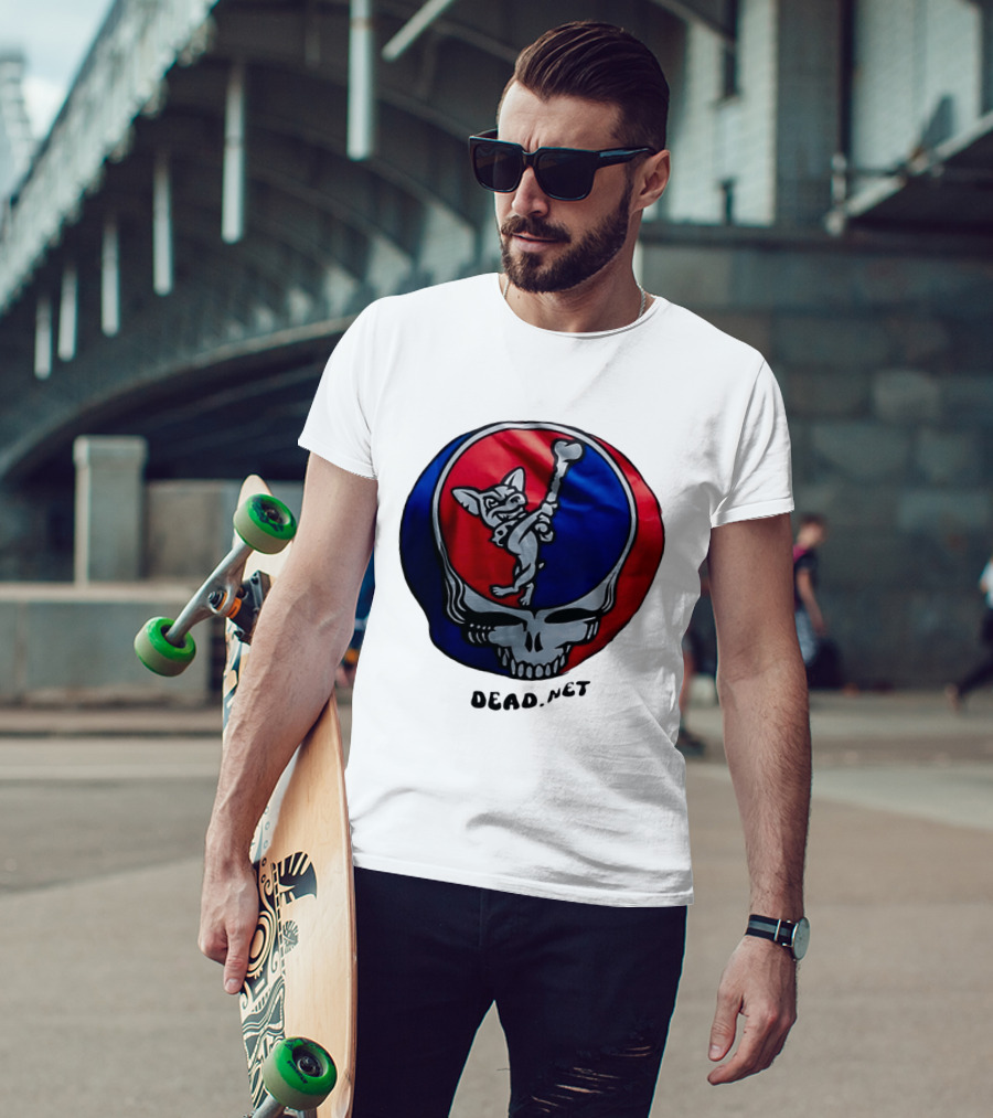 El Paso Dead.Net Skull With French Bulldog And Bone T-Shirt