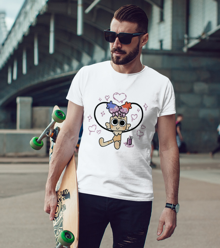 Goob The Fluffy Craft Cute Character With Heart And Sparkle T-Shirt