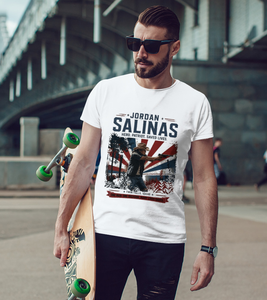 Jordan Salinas Hero Patriot Saved Lives Twin Falls Idaho T-Shirt