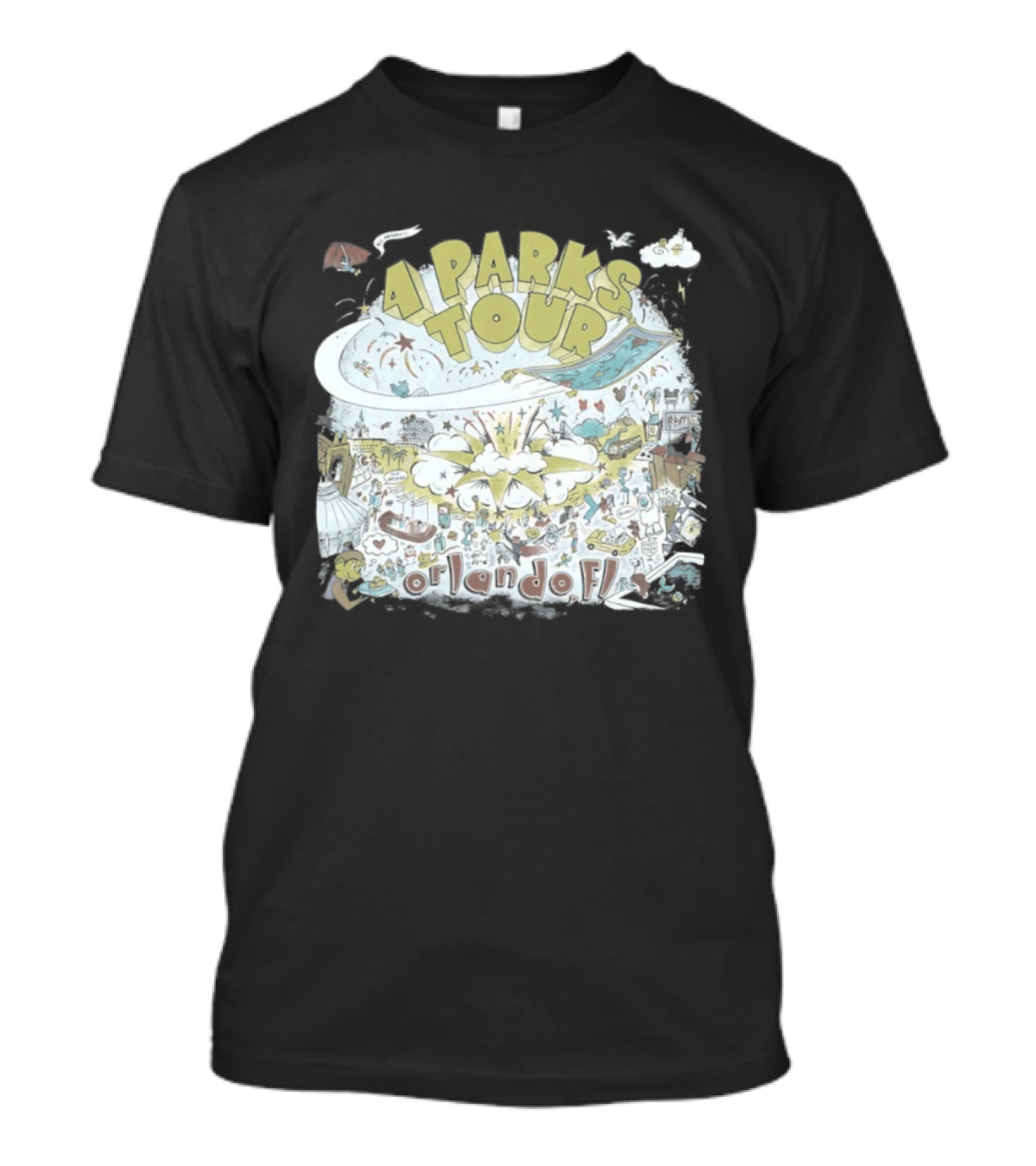 Dookie 4 Parks Tour Orlando FL Colorful Adventure T-Shirt