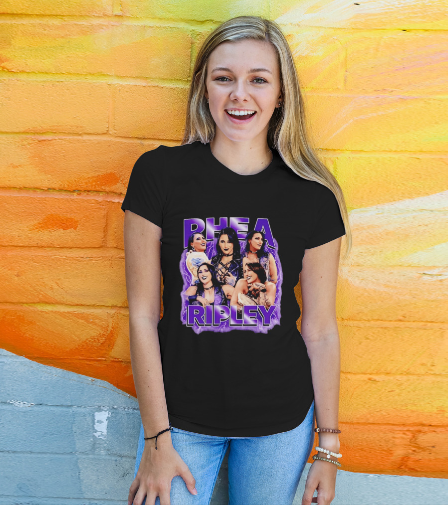 Rhea Ripley Iconic WrestleMania Moments Collage T-Shirt
