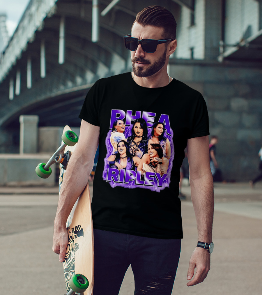 Rhea Ripley Iconic WrestleMania Moments Collage T-Shirt