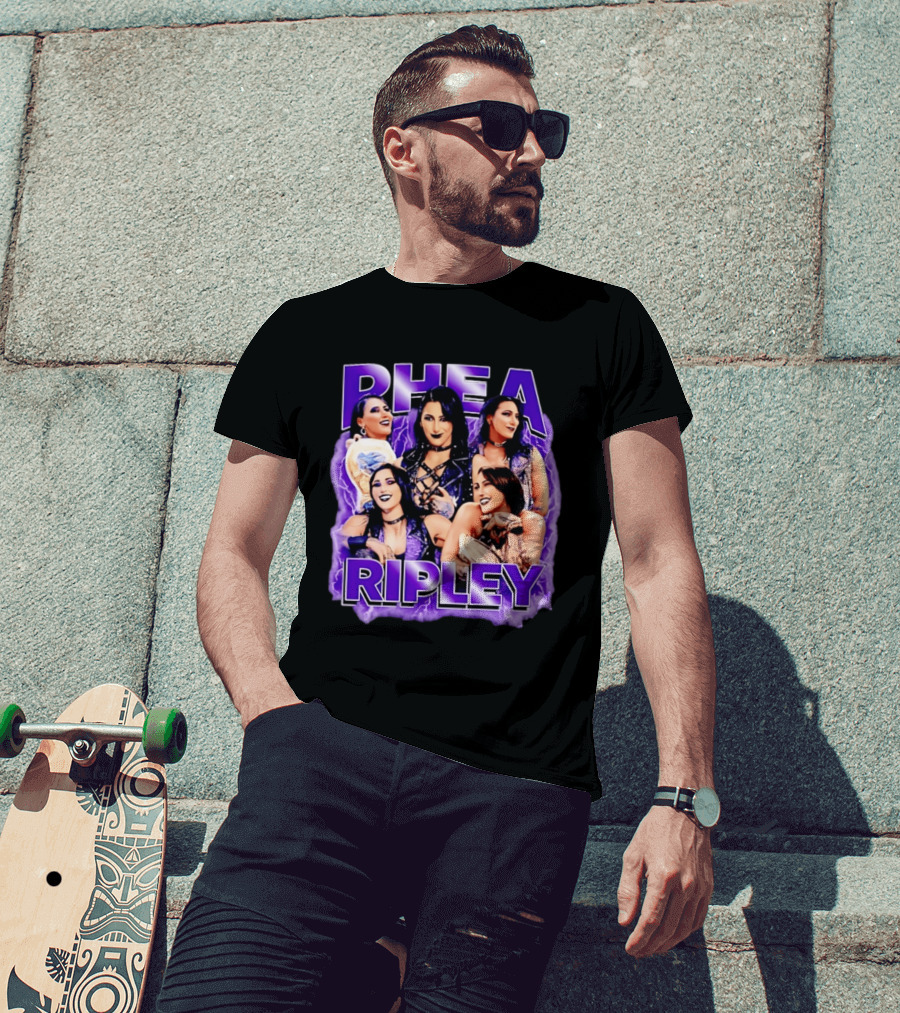 Rhea Ripley Iconic WrestleMania Moments Collage T-Shirt