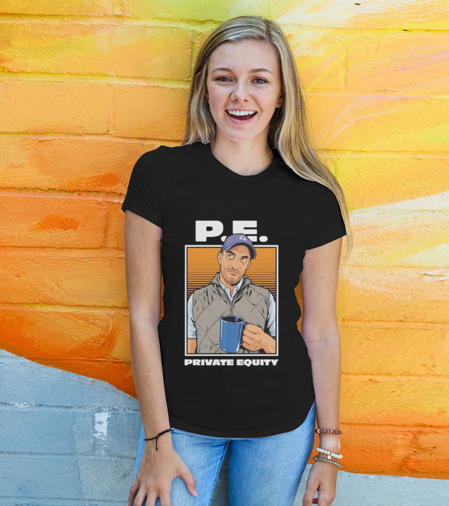P.E. Guy Holding Coffee In Vest And Cap T-Shirt