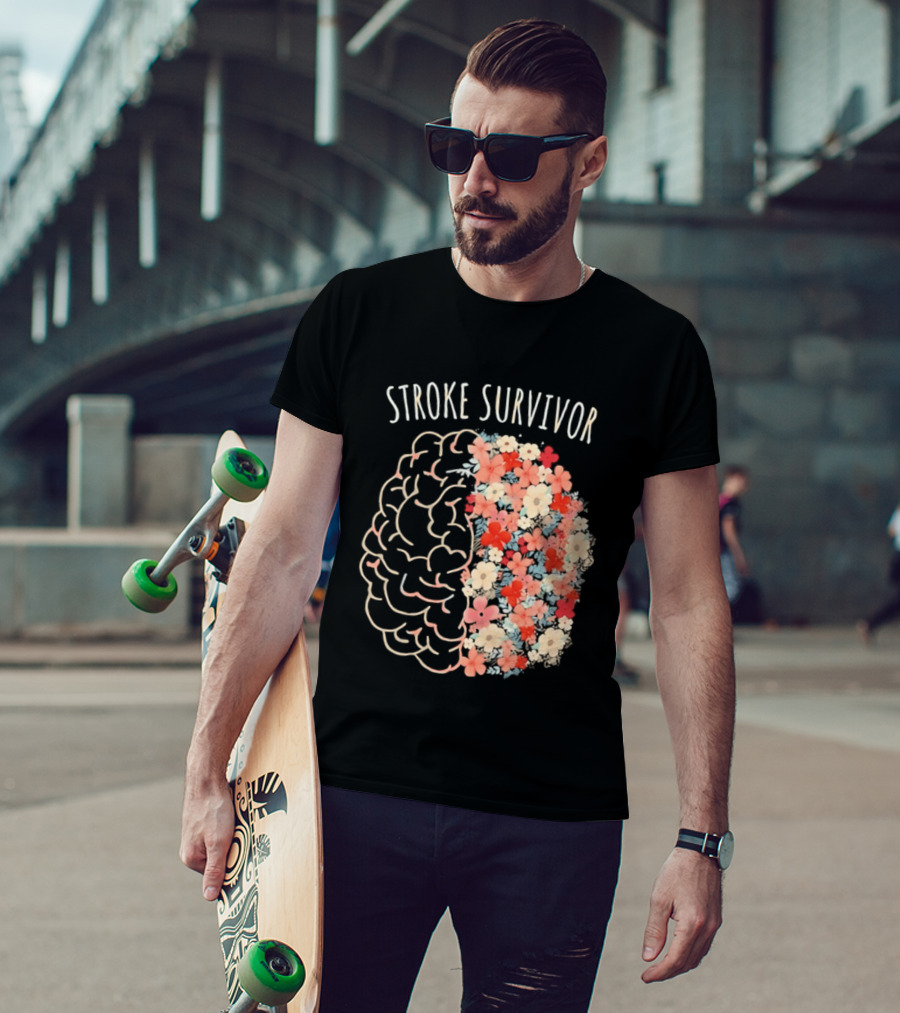 Stroke Survivor Brain With Floral T-Shirt